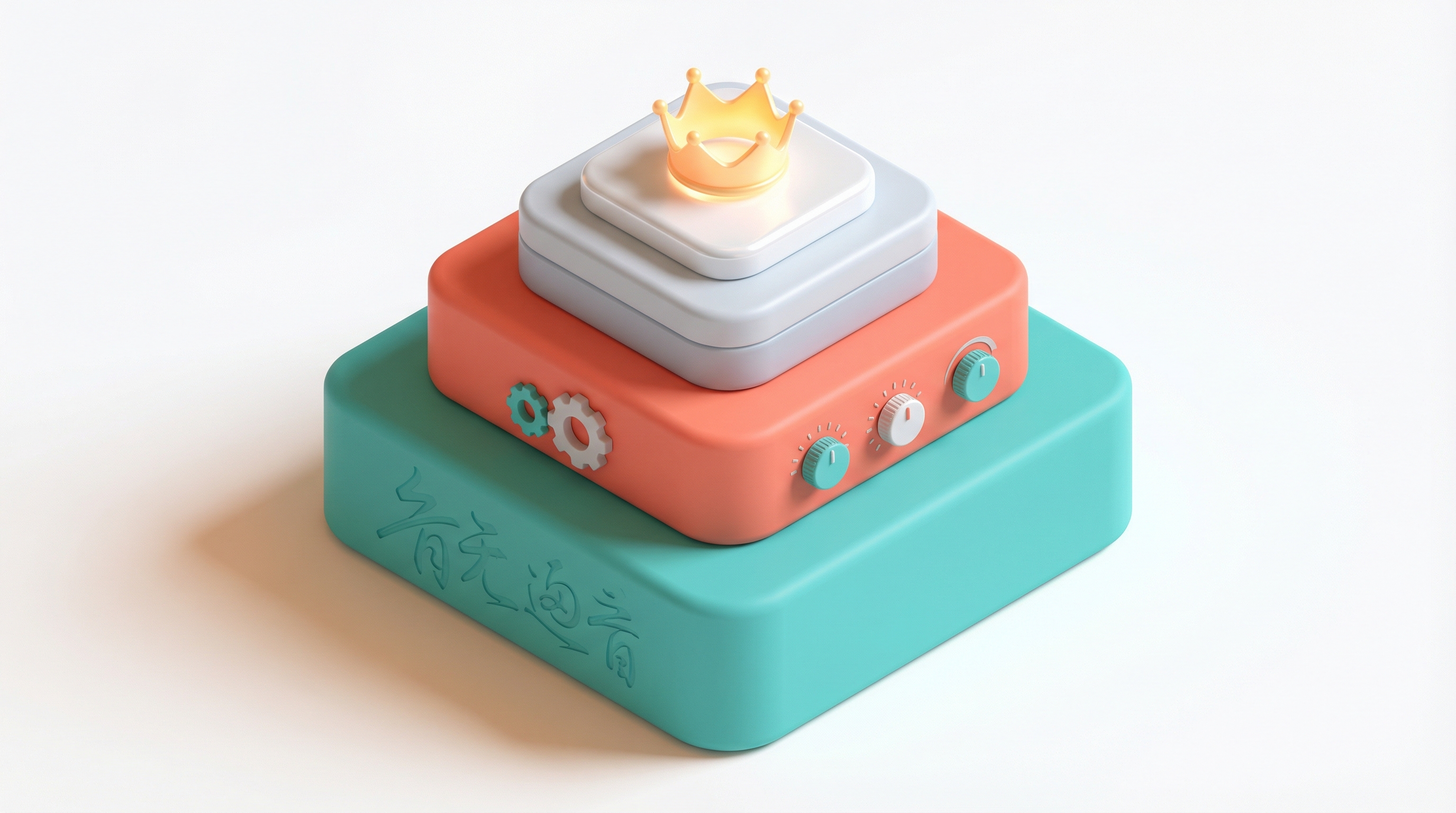 Isometric illustration of a layered value stack showing foundation model, fine-tuned model, and product layer